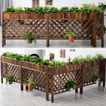 Hotel partition fence Anti-corrosion wood fence fence Outdoor courtyard Garden fence decoration Indoor balcony flower pot rack