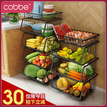 Stainless steel kitchen shelf, vegetable basket, vegetable basket, fruit and vegetable basket, kitchen storage artifact, multi-layer shelf