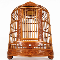 Birdhead old bamboo thrush bird cage octagonal bamboo bird cage Bamboo Boutique carving Sichuan cage old mountain bird full carving large size