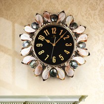 European luxury villa high-end wall clock home living room shell clock luxury wall decoration fashion hanging watch