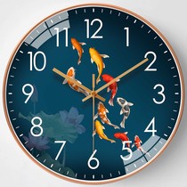 New Chinese wall clock living room home small bedroom bedroom silent wall clock Chinese style Chinese style fashion light luxury small wall watch