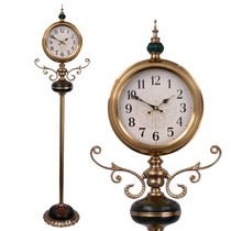 American retro large floor clock home Creative standing clock fashion light luxury table clock living room atmospheric clock ground clock