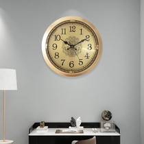 European brass clock modern simple fashion wall clock living room household atmospheric clock mute light luxury creative hanging watch