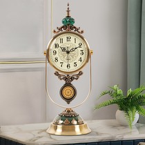 European-style light luxury clock clock table living room porch desktop ornaments American fashion home decoration sitting clock