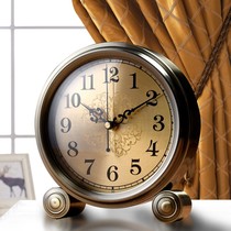 Home clock living room old mute light luxury clock ornaments desktop European pendulum clock desktop clock retro clock
