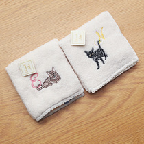 Japan imported small square towel handkerchief embroidered towel handkerchief cotton soft sweat absorption water absorbent towel