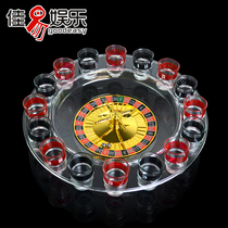 Russian Transparent Black Wine Order Turntable 16 Glass Wine Glasses One Cup Roulette Wheel Roulette Drinking Wine Order