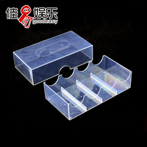 Pack 36 pieces of square Texas Holdem Mahjong black jack chips tokens Plastic chip holder with lid Box plate 4-point grid