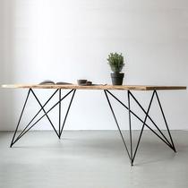 Modern simple solid wood conference table long table industrial wind loft rectangular desk negotiation table and chair combination