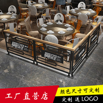  Wrought iron grid Restaurant partition fence Bar restaurant aisle decoration guardrail Barbecue low half screen entrance wall