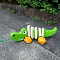 Baby toddler children Baby hand rope pull line small trailer Toddler learning to walk childrens educational toys 0-1-2 years old and a half 3
