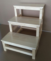 Thickened solid wood stairs wooden ladder ladder stool household three-step ladder climbing ladder climbing ladder small ladder activity wooden ladder