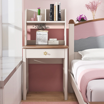 Small family children mini desk with bookshelf writing desk bedside table small table solid wood bedside table 65cm