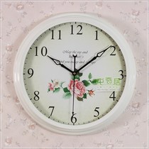 TQJ high quality iron single-sided wall clock wrought iron wall clock European wall clock pastoral wall clock 8602