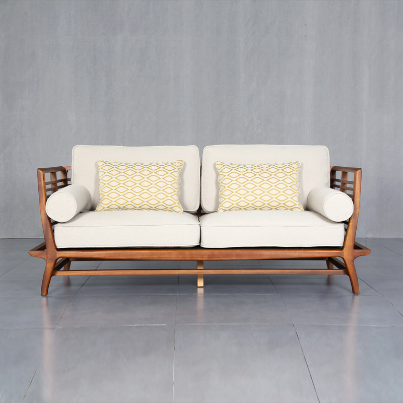 荣麟槟榔新中式家具客厅实木沙发双人组合沙发v060居然之家