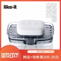 like-it Japanese imported toilet drain soap box bathroom non-punch soap tray double creative soap holder