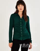 British 09 17 famous MONSOON womens new lapel slim long-sleeved all-match shirt