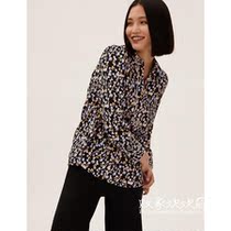 British 07 26 famous MS womens new lapel floral long-sleeved comfortable all-match shirt
