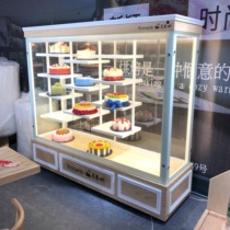 Cake model cabinet Birthday cake model display cabinet Baking solid wood cake shop glass window Commercial bread cabinet