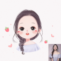 Small candy hand-painted two-dimensional real life photo q-version cartoon making cartoon head portrait logo to hand-painted design drawing