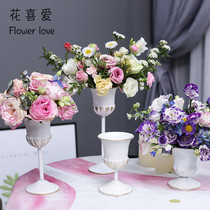 Flower love European style retro flower Cup flower arrangement wedding flower class salon class banquet table flower iron flower bottle flower Weng