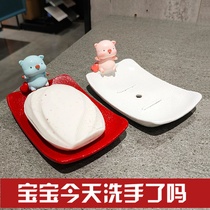 European-style creative handicraft soap box festive cute large soap box red non-perforated drain rack