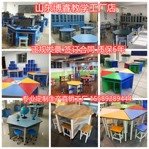 Hexagonal table Hexagonal computer table Polygon table Color table Student table Experimental table Aluminum plank type eight-sided table
