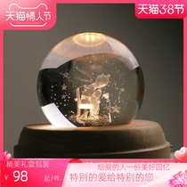Crystal Ball Music Box Little Prince Rose Music Box Birthday Valentine's Day Gift for Boys Girls Girlfriends and Girls