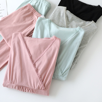  Pregnant women autumn clothes autumn pants set postpartum feeding nursing pajamas spring autumn and winter pregnancy cotton thermal underwear women