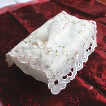 Japanese fabric embroidery tissue box set extraction type household tissue cover wall-mounted roll paper cover car extraction cover