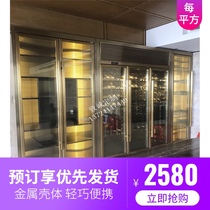 Brushed titanium gold rose gold thermostatic wine cabinet display cabinet decoration frame stainless steel wine cabinet wine cellar engineering customization
