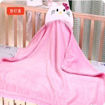 Clearance price coral fleece bag baby blanket with hat newborn autumn and winter baby hug newborn baby delivery room scarf