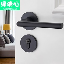 Engineering door lock indoor bedroom door lock American black toilet solid wood door handle household silent door lock