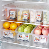 Japan imported refrigerator storage box drawer kitchen fresh-keeping box rectangular vegetable and fruit storage basket finishing box