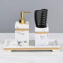 Nordic light luxury comb storage barrel cosmetic brush desktop bathroom plug-in comb barrel storage box model room soft