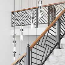 Iron stair handrail solid wood loft Beech fence simple modern corridor railing indoor household balcony guardrail
