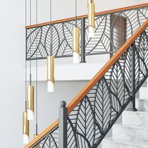 Stair handrail solid wood loft guardrail bay window Beech fence Nordic modern iron balcony railing indoor household