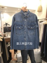 NEWJERSEY-P Korea East Gate 2021 Winter New lapel Joker casual denim shirt Women