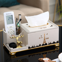 Simple modern home decoration tissue box European luxury home living room coffee table remote control storage paper