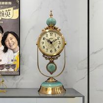 European-style ceramic light luxury clock sitting clock pendulum set clock table table clock desktop clock table clock living room home pendulum clock