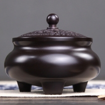 Pure copper incense burner Household indoor sandalwood stove Incense burner Incense burner Tea Ceremony Incense burner for Buddha Three-legged plate incense burner
