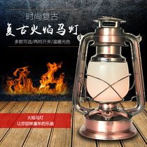 New simulation flame vintage kerosene lamp LED retro lantern rechargeable portable outdoor camping retro decoration