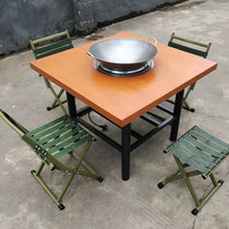 Road side market stall small short hot pot table barbecue table barbecue kebab skewers Hong Kong style side stoves table