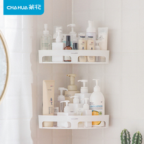 Camellia bathroom wall-suction triangular shelf storage rack Wall-mounted non-perforated kitchen bathroom corner storage rack