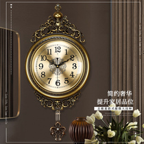 Polaris European metal plate swing silent wall clock living room bedroom personality creative fashion decoration quartz clock