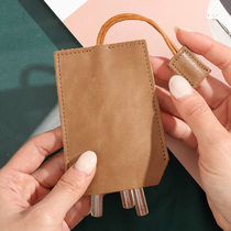 Car key bag universal men large capacity pull-out minimalist fashion genuine leather personality female handmade key containing bag