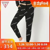 Guess women's tie up letter logo casual pants-q90q18r6wm0