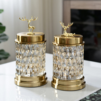 European ornaments glass candy jars exquisite sugar jars storage crystal decorations creative jewelry jars with lids for household