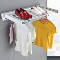 Invisible telescopic drying rack folding towel hanger small indoor simple toilet towel rack household rack