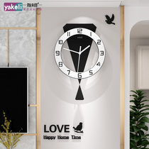 Ya Ke Li wall clock living room Nordic clock home fashion silent clock modern simple creative art quartz clock